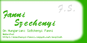 fanni szechenyi business card
